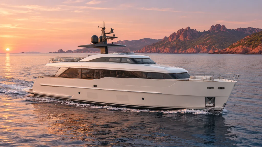 Sanlorenzo SD90 along the Esterel coast