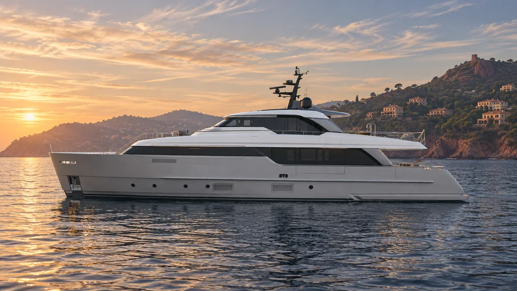 Sanlorenzo SD96 along the Esterel coast