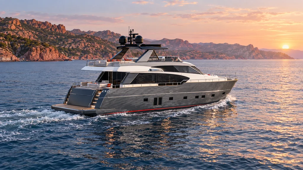 Sanlorenzo SL86 near the Esterel coast