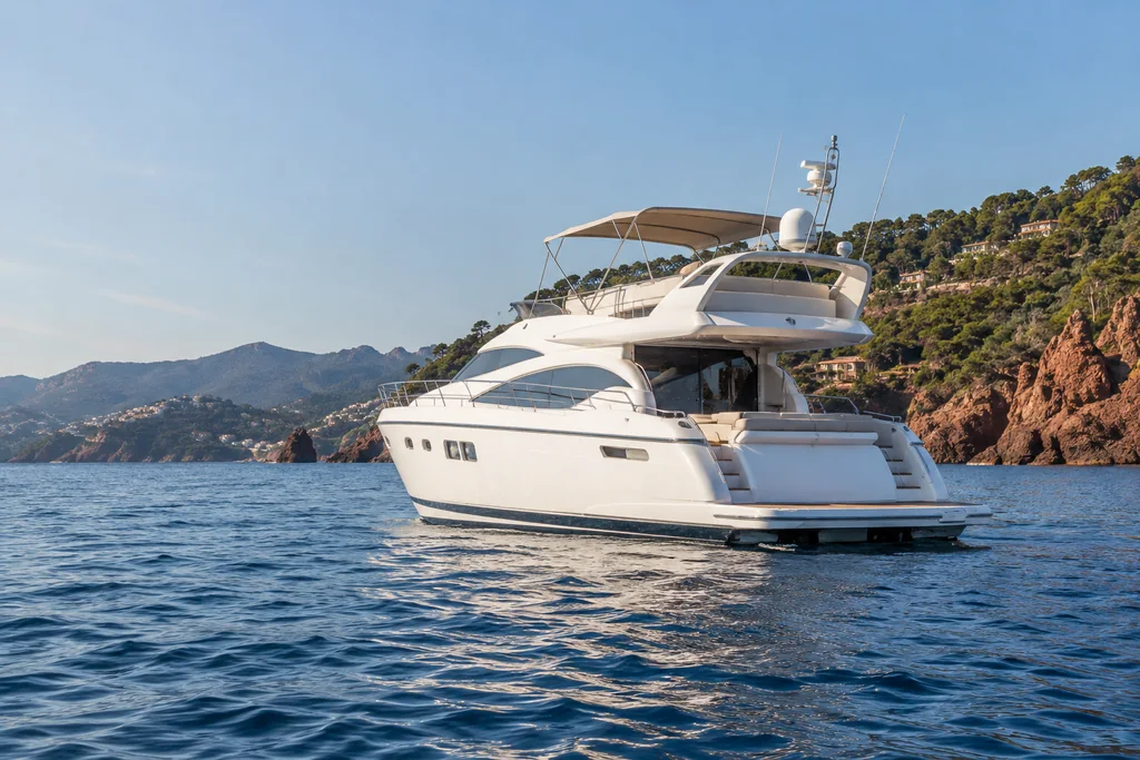 Yacht de plaisance sur l’eau pour une sortie à la journée près de Théoule-sur-Mer