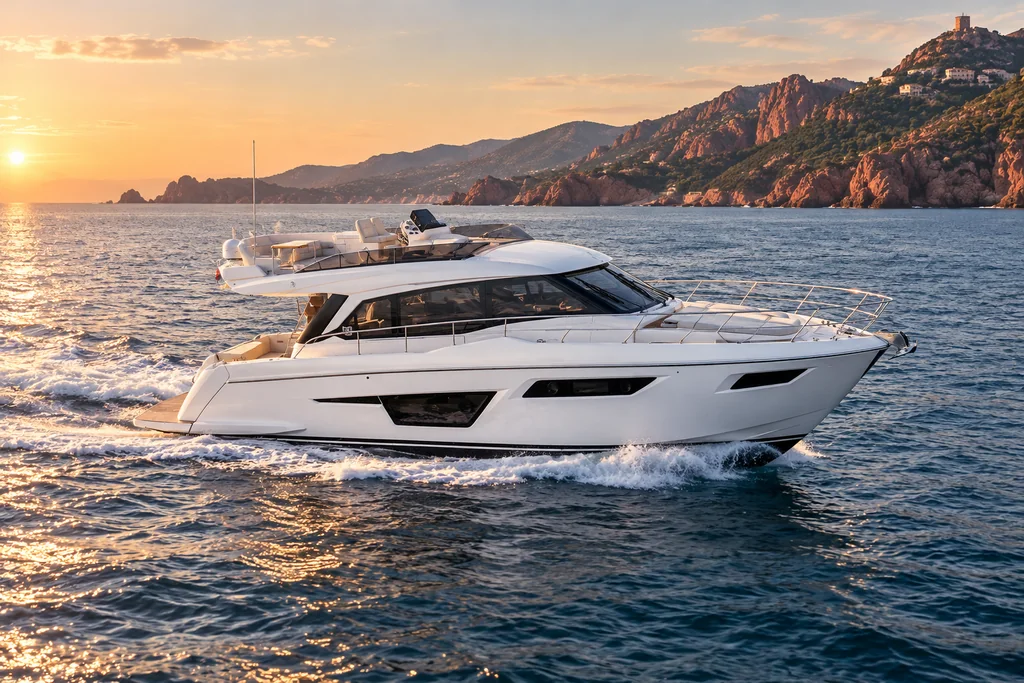 Ferretti Yachts 500 sur la côte de Théoule-sur-Mer