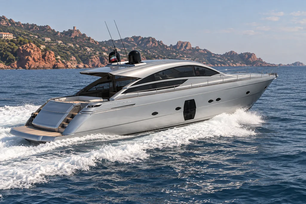 Pershing 64 sur la côte de Théoule-sur-Mer