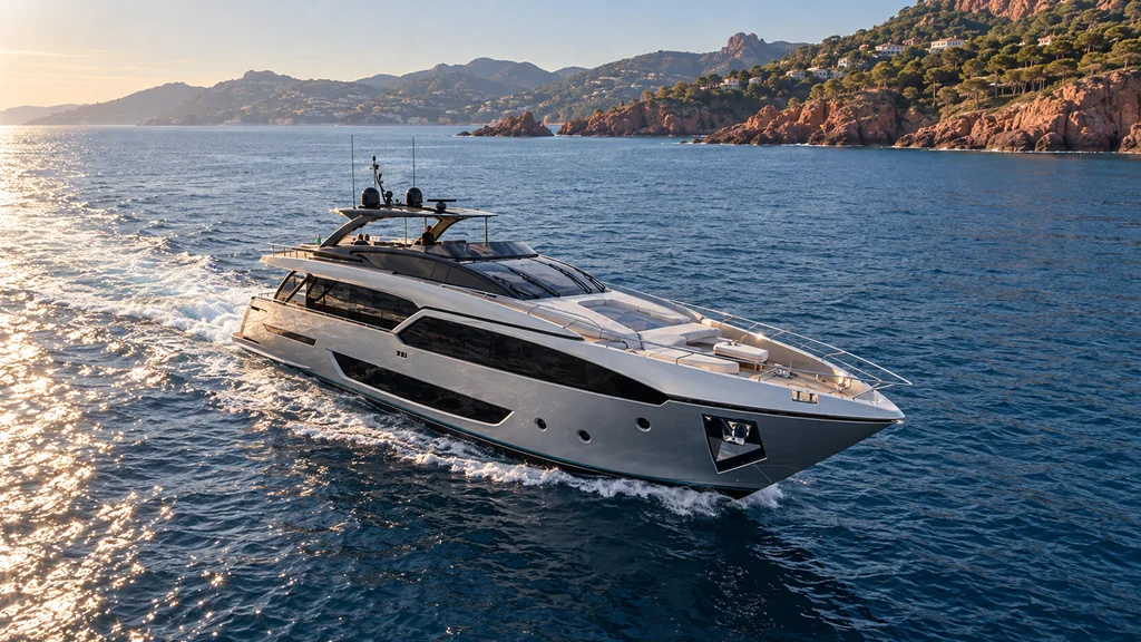 Riva 90 Argo sur la côte de Théoule-sur-Mer