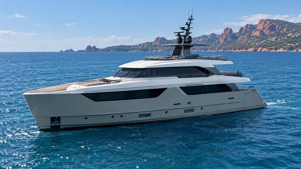 Sanlorenzo SD118 sur la côte de Théoule-sur-Mer