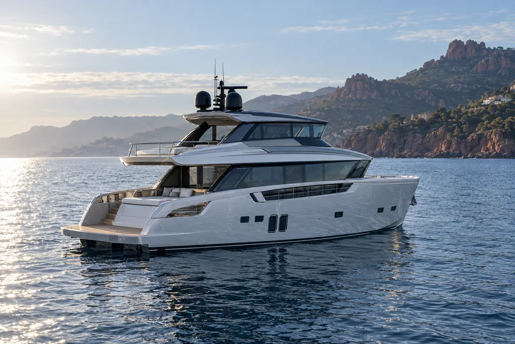 Sanlorenzo SX76 sur la côte de Théoule-sur-Mer