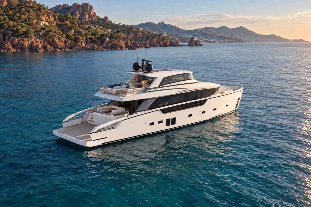 Sanlorenzo SX88 sur la côte de Théoule-sur-Mer